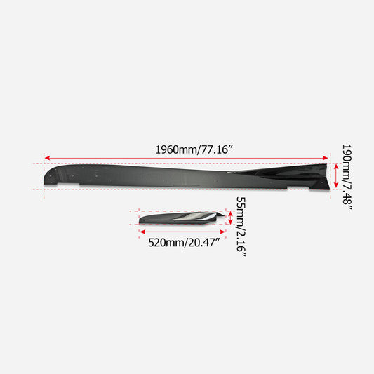 Honda Civic Type-R FK8 2017 2018 2019 2020 2021 with Aftermarket Parts - VRSW Style Side Skirts Carbon Fiber/FRP from EPR USA