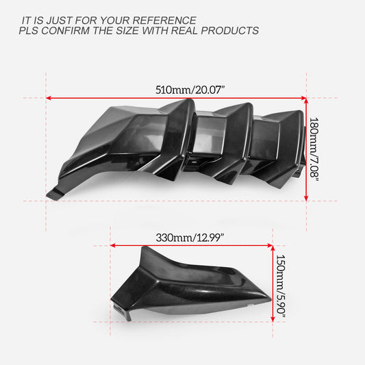Honda Civic Type-R FK8 2017 2018 2019 2020 2021 with Aftermarket Parts - M Style rear under spoiler ABS from EPR USA