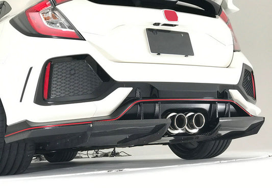 Honda Civic Type-R FK8 2017 2018 2019 2020 2021 with Aftermarket Parts - VRSA1 Style Rear Diffuser Carbon Fiber / FRP from EPR USA