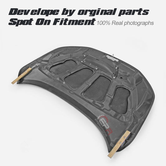 Honda Civic Type-R FL5 2023 2024 with Aftermarket Parts - Hood Bonnet Carbon Fiber / FRP from EPR USA