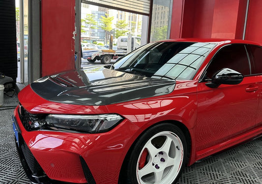 Honda Civic Type-R FL5 2023 2024 with Aftermarket Parts - Hood Bonnet Carbon Fiber / FRP from EPR USA