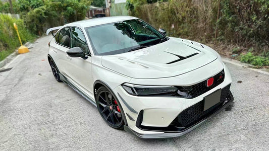 Honda Civic Type-R FL5 2023 2024 with Aftermarket Parts - TM Style Hood Bonnet Carbon Fiber / FRP from EPR USA