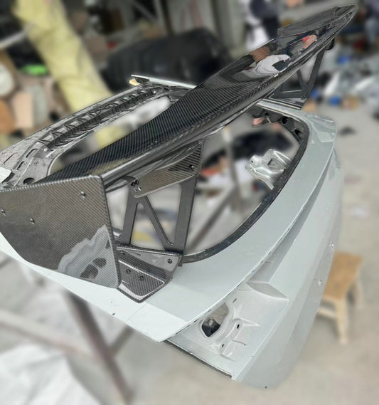 Honda Civic Type-R FL5 2023 2024 with Aftermarket Parts - VTX2 Style Rear Spoiler Carbon Fiber / FRP from EPR USA