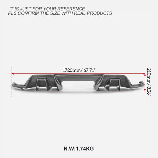 Honda Civic Type-R FL5 2023 2024 with Aftermarket Parts - OTD Style Rear Diffuser Pre-preg Carbon Fiber from EPR USA