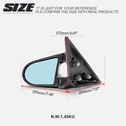Honda Accord EX LX SE CD6 1993 1994 1995 1996 1997 1998 with Aftermarket Parts - Mirror Cap (Right Hand Drive) Carbon Fiber from EPR USA