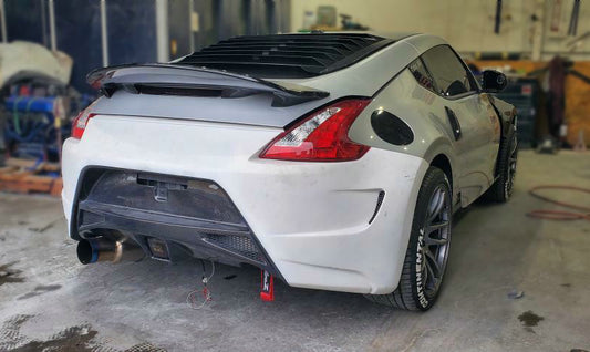 Nissan 370Z Sport Touring Base Fairlady Z Z34 Pre-Facelift 2009 2010 2011 & 370Z Sport Touring Base Fairlady Z Z34 Facelift 2012 2013 2014 2015 2016 2017 2018 2019 2020 & Nismo V1 2009 2010 2011 & Nismo V2 2012 2013 2014 2015 2016 2017 2018 2019 2020 with Aftermarket Parts - AM STYLE Rear Bumper Carbon Fiber / FRP from EPR USA