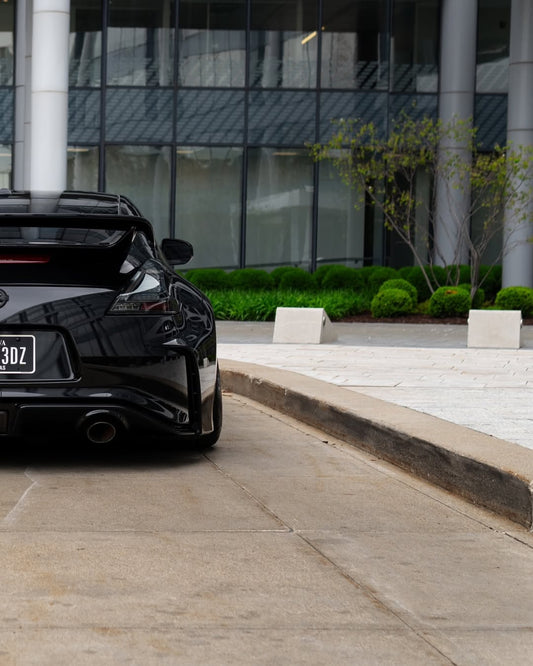 Nissan 370Z Sport Touring Base Fairlady Z Z34 Pre-Facelift & Facelift 2009 2010 2011 2012 2013 2014 2015 2016 2017 2018 2019 2020 & Nismo V1 2009 2010 2011 & Nismo V2 2012 2013 2014 2015 2016 2017 2018 2019 2020 with Aftermarket Parts - Nismo Conversion Style Rear Spoiler Carbon Fiber / FRP from EPR USA