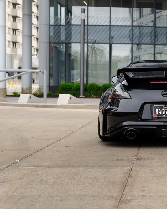 Nissan 370Z Sport Touring Base Fairlady Z Z34 Pre-Facelift & Facelift 2009 2010 2011 2012 2013 2014 2015 2016 2017 2018 2019 2020 & Nismo V1 2009 2010 2011 & Nismo V2 2012 2013 2014 2015 2016 2017 2018 2019 2020 with Aftermarket Parts - Nismo Conversion Style Rear Spoiler Carbon Fiber / FRP from EPR USA