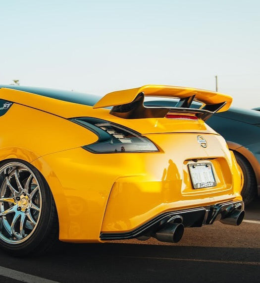 Nissan 370Z Sport Touring Base Fairlady Z Z34 Pre-Facelift 2009 2010 2011 & 370Z Sport Touring Base Fairlady Z Z34 Facelift 2012 2013 2014 2015 2016 2017 2018 2019 2020 & Nismo V1 2009 2010 2011 & Nismo V2 2012 2013 2014 2015 2016 2017 2018 2019 2020 with Aftermarket Parts - Nismo Conversion Style Rear Spoiler Carbon Fiber / FRP from EPR USA