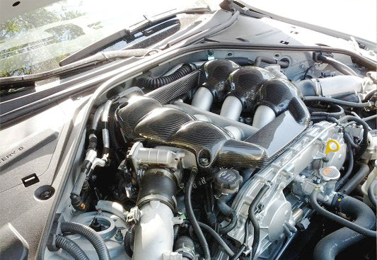 Nissan GTR R35 CBA DBA 2008 2009 2010 2011 2012 2013 2014 2015 2016 with Aftermarket Parts - MN Style Engine Cover Carbon Fiber / FRP from EPR USA
