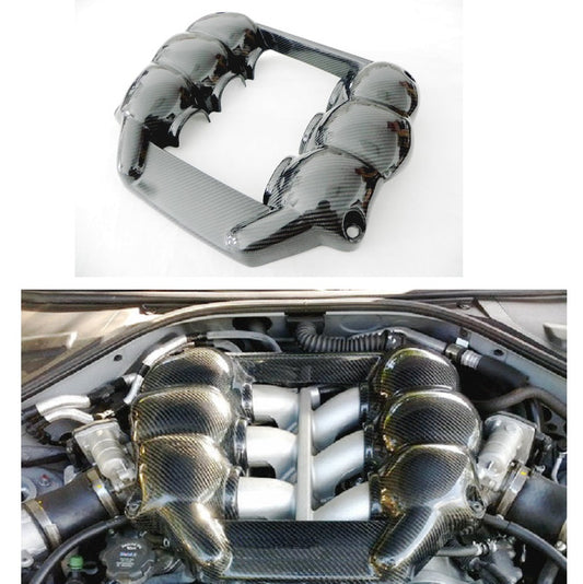 Nissan GTR R35 CBA DBA 2008 2009 2010 2011 2012 2013 2014 2015 2016 with Aftermarket Parts - MN Style Engine Cover Carbon Fiber / FRP from EPR USA