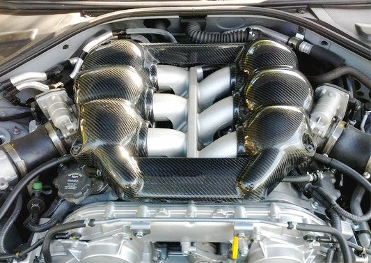 Nissan GTR R35 CBA DBA 2008 2009 2010 2011 2012 2013 2014 2015 2016 with Aftermarket Parts - MN Style Engine Cover Carbon Fiber / FRP from EPR USA