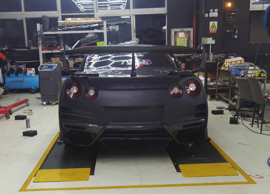 Nissan GTR R35 CBA DBA 2008 2009 2010 2011 2012 2013 2014 2015 2016 with Aftermarket Parts - TS Style Replacement Rear Under Bumper Carbon Fiber / FRP from EPR USA