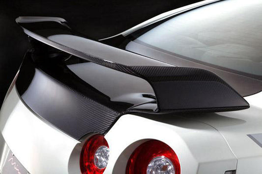 Nissan GTR R35 CBA DBA EBA 2008 2009 2010 2011 2012 2013 2014 2015 2016 2017 2018 2019 2020 2021 2022 2023 2024 with Aftermarket Parts - MN Style V2 & MN Style V1 Rear Spoiler Carbon Fiber / FRP from EPR USA