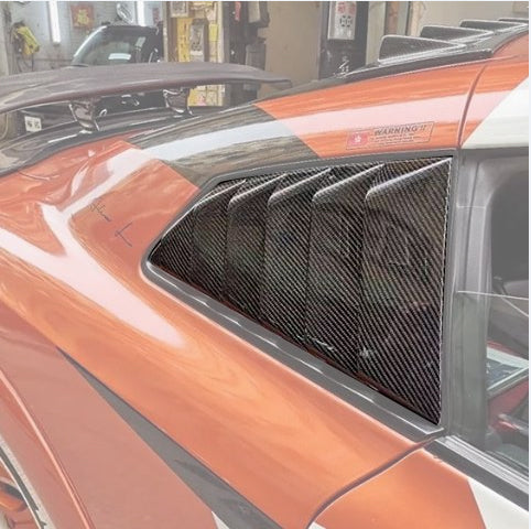 Nissan GTR R35 CBA DBA EBA 2008 2009 2010 2011 2012 2013 2014 2015 2016 2017 2018 2019 2020 2021 2022 2023 2024 with Aftermarket Parts - TS Style Rear Window Louver Carbon Fiber / FRP from EPR USA