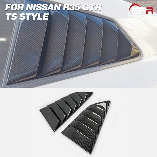 Nissan GTR R35 CBA DBA EBA 2008 2009 2010 2011 2012 2013 2014 2015 2016 2017 2018 2019 2020 2021 2022 2023 2024 with Aftermarket Parts - TS Style Rear Window Louver Carbon Fiber / FRP from EPR USA
