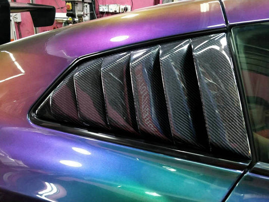 Nissan GTR R35 CBA DBA EBA 2008 2009 2010 2011 2012 2013 2014 2015 2016 2017 2018 2019 2020 2021 2022 2023 2024 with Aftermarket Parts - TS Style Rear Window Louver Carbon Fiber / FRP from EPR USA