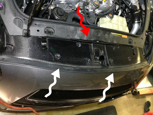Nissan GTR R35 CBA DBA EBA 2008 2009 2010 2011 2012 2013 2014 with Aftermarket Parts - OEM Style Cooling Slam Panel Carbon Fiber / FRP from EPR USA