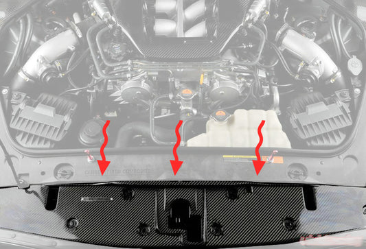 Nissan GTR R35 CBA DBA EBA 2008 2009 2010 2011 2012 2013 2014 with Aftermarket Parts - OEM Style Cooling Slam Panel Carbon Fiber / FRP from EPR USA