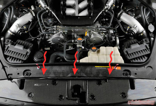 Nissan GTR R35 CBA DBA EBA 2008 2009 2010 2011 2012 2013 2014 with Aftermarket Parts - OEM Style Cooling Slam Panel Carbon Fiber / FRP from EPR USA