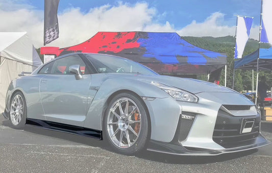 Nissan GTR R35 CBA DBA EBA 2008 2009 2010 2011 2012 2013 2014 2015 2016 2017 2018 2019 2020 2021 2022 2023 2024 with Aftermarket Parts -TS Style Replacement Side Skirts Carbon Fiber / FRP from EPR USA