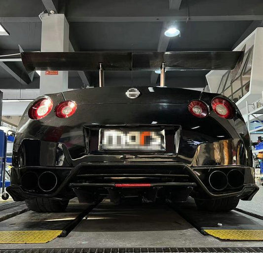 Nissan GTR R35 CBA DBA EBA 2008 2009 2010 2011 2012 2013 2014 2015 2016 2017 2018 2019 2020 2021 2022 2023 2024 with Aftermarket Parts - TS Style Rear Lip & Rear Bumper & Rear Under Bumper Carbon Fiber / FRP from EPR USA