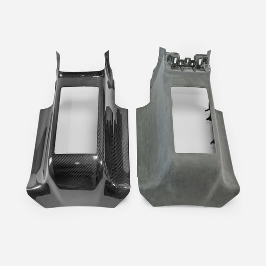 Nissan GTR R35 CBA DBA 2008 2009 2010 2011 2012 2013 2014 2015 2016 with Aftermarket Parts - Rear Center Console Cover Carbon Fiber / FRP from EPR USA