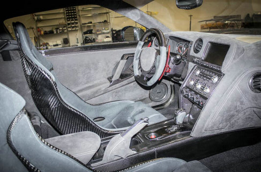 Nissan GTR R35 CBA DBA 2008 2009 2010 2011 2012 2013 2014 2015 2016 with Aftermarket Parts - Rear Shifter Console Cover Carbon Fiber / FRP from EPR USA