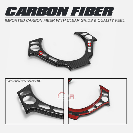Nissan GTR R35 CBA DBA 2008 2009 2010 2011 2012 2013 2014 2015 2016 with Aftermarket Parts - Steering Wheel Switch Panel Cover Carbon Fiber / FRP from EPR USA