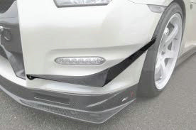 Nissan GTR R35 DBA 2012 2013 2014 2015 2016 with Aftermarket Parts - KS Style Front Bumper Canard Carbon Fiber / FRP from EPR USA
