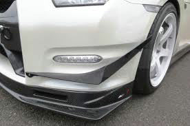 Nissan GTR R35 DBA 2012 2013 2014 2015 2016 with Aftermarket Parts - KS Style Front Bumper Canard Carbon Fiber / FRP from EPR USA