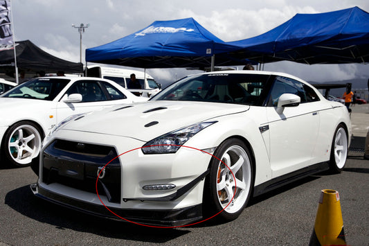 Nissan GTR R35 DBA 2012 2013 2014 2015 2016 with Aftermarket Parts - KS Style Front Bumper Canard Carbon Fiber / FRP from EPR USA