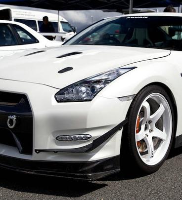 Nissan GTR R35 DBA 2012 2013 2014 2015 2016 with Aftermarket Parts - KS Style Front Bumper Canard Carbon Fiber / FRP from EPR USA
