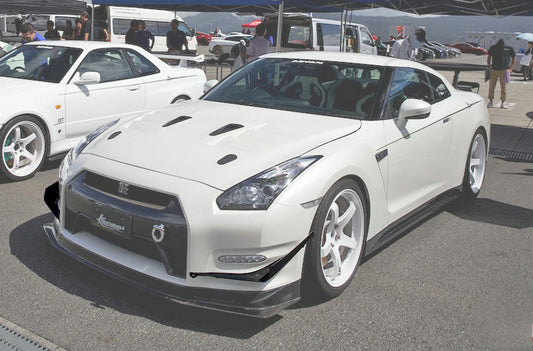 Nissan GTR R35 DBA 2012 2013 2014 2015 2016 with Aftermarket Parts - KS Style Front Bumper Canard Carbon Fiber / FRP from EPR USA