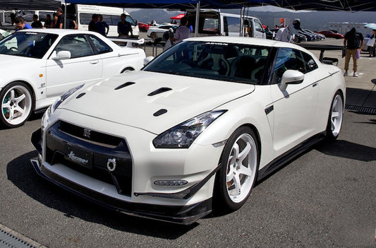 Nissan GTR R35 DBA 2012 2013 2014 2015 2016 with Aftermarket Parts - KS Style Front Bumper Canard Carbon Fiber / FRP from EPR USA