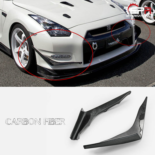 Nissan GTR R35 DBA 2012 2013 2014 2015 2016 with Aftermarket Parts - KS Style Front Bumper Canard Carbon Fiber / FRP from EPR USA