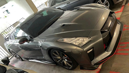Nissan GTR R35 EBA 2017 2018 2019 2020 2021 2022 2023 with Aftermarket Parts - VRS Style Front Lip Carbon Fiber / FRP from EPR USA