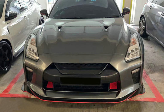 Nissan GTR R35 EBA 2017 2018 2019 2020 2021 2022 2023 with Aftermarket Parts - VRS Style Front Lip Carbon Fiber / FRP from EPR USA