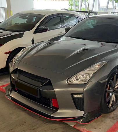 Nissan GTR R35 EBA 2017 2018 2019 2020 2021 2022 2023 with Aftermarket Parts - VRS Style Front Lip Carbon Fiber / FRP from EPR USA