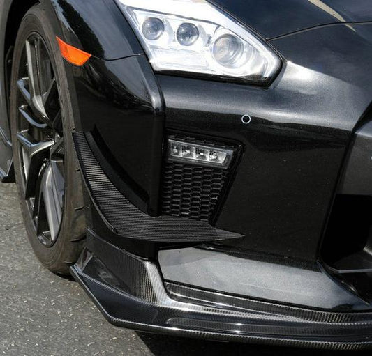Nissan GTR R35 EBA 2017 2018 2019 2020 2021 2022 2023 2024 with Aftermarket Parts - AP Style Front Bumper Canard Carbon Fiber from EPR USA