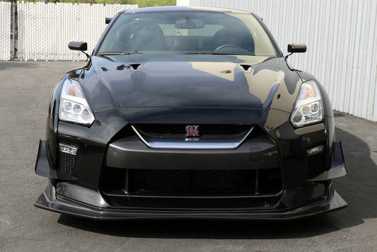 Nissan GTR R35 EBA 2017 2018 2019 2020 2021 2022 2023 2024 with Aftermarket Parts - AP Style Front Bumper Canard Carbon Fiber from EPR USA