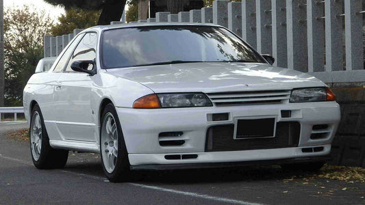 Nissan R32 Skyline GTR 1989 1990 1991 1992 1993 1994 with Aftermarket Parts - AB Flug Style Front Lip Carbon Fiber / FRP from EPR USA