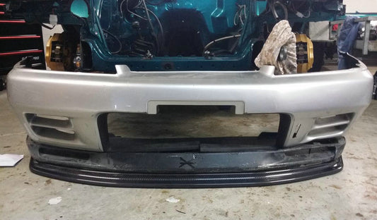 Nissan R32 Skyline GTR 1989 1990 1991 1992 1993 1994 with Aftermarket Parts - AB Flug Style Front Lip Carbon Fiber / FRP from EPR USA