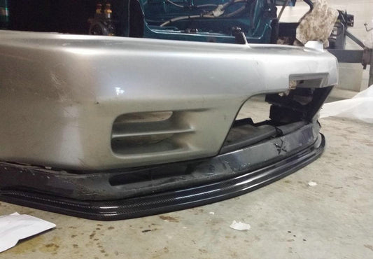 Nissan R32 Skyline GTR 1989 1990 1991 1992 1993 1994 with Aftermarket Parts - AB Flug Style Front Lip Carbon Fiber / FRP from EPR USA