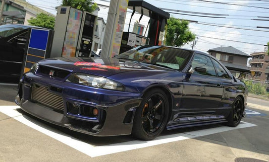 Nissan R33 Skyline GTR 1995 1996 1997 1998 with Aftermarket Parts - Front Bumper Canard Carbon Fiber / FRP from EPR USA