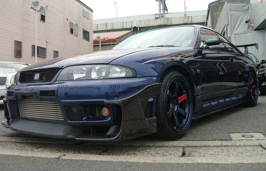 Nissan R33 Skyline GTR 1995 1996 1997 1998 with Aftermarket Parts - Front Bumper Canard Carbon Fiber / FRP from EPR USA