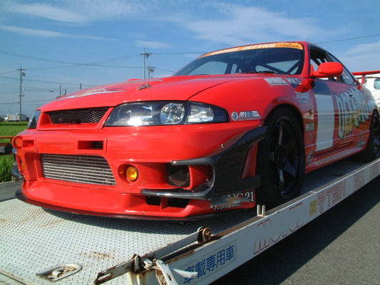 Nissan R33 Skyline GTR 1995 1996 1997 1998 with Aftermarket Parts - Front Bumper Canard Carbon Fiber / FRP from EPR USA