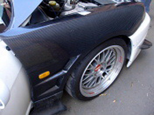 Nissan R33 Skyline GTR 1995 1996 1997 1998 with Aftermarket Parts - BN Style Front Fenders Carbon Fiber / FRP from EPR USA