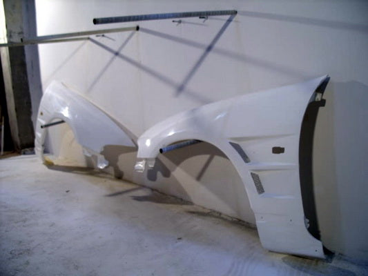 Nissan R33 Skyline GTR 1995 1996 1997 1998 with Aftermarket Parts - BN Style Front Fenders Carbon Fiber / FRP from EPR USA