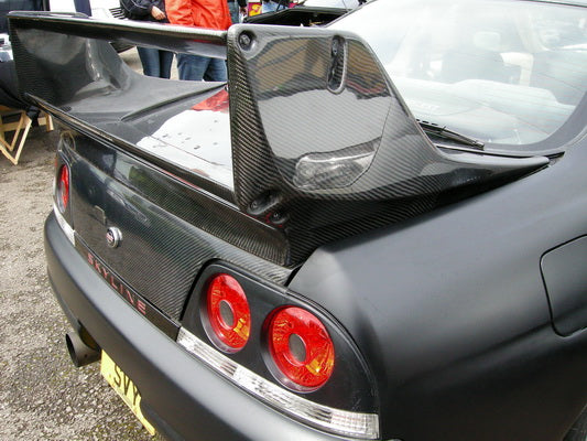 Nissan R33 Skyline GTR 1995 1996 1997 1998 & R33 Skyline GTST Series 1 1993 1994 1995 1996 & R33 Skyline GTST Series 2 1997 1998 with Aftermarket Parts - Garage Style Gracer Spoiler Carbon Fiber / FRP from EPR USA